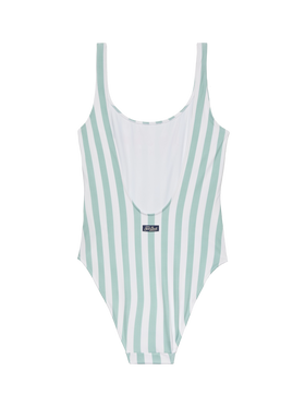 Lora scoopback one-piece swimsuit with striped print - MC2 Saint Barth
