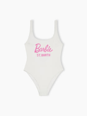 Woman scoopback one piece swimsuit Lora with Barbie logo | BARBIE SPECIAL EDITION - MC2 Saint Barth