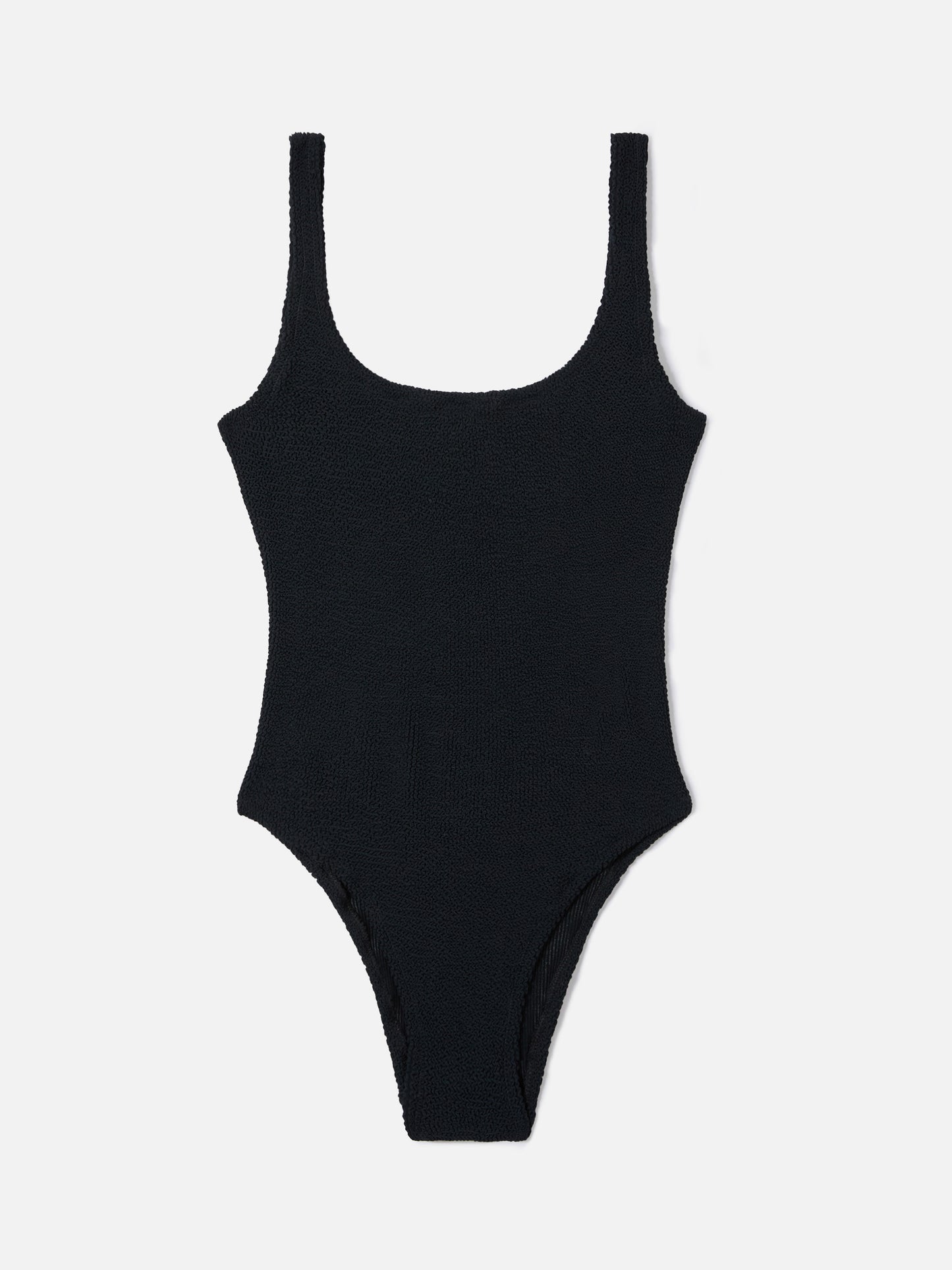 Maillot de bain une pièce Lora en tissu crinkle noir 