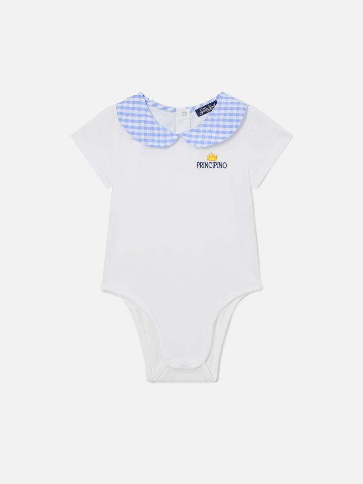 Body Lou in cotone organico con ricamo Principino
