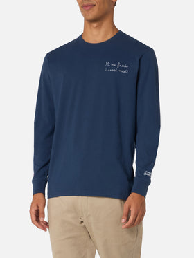 Man blue t-shirt Luton with Mi me faccio i cassi miei! embroidery | VACANZE DI NATALE SPECIAL EDITION - MC2 Saint Barth
