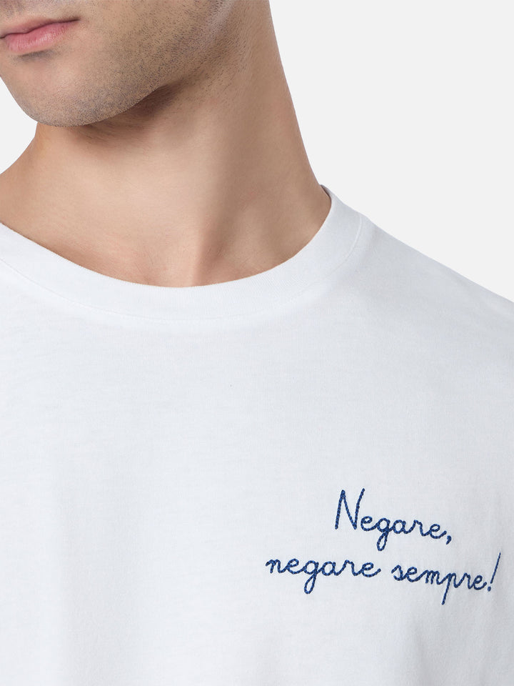 Man white t-shirt Luton with Negare, negare sempre! embroidery | VACANZE DI NATALE SPECIAL EDITION - MC2 Saint Barth