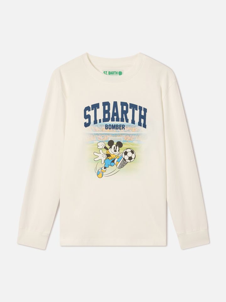 Weißes Luton Langarm-T-Shirt aus Bio-Baumwolle mit Mickey Mouse-Print | Special edition 