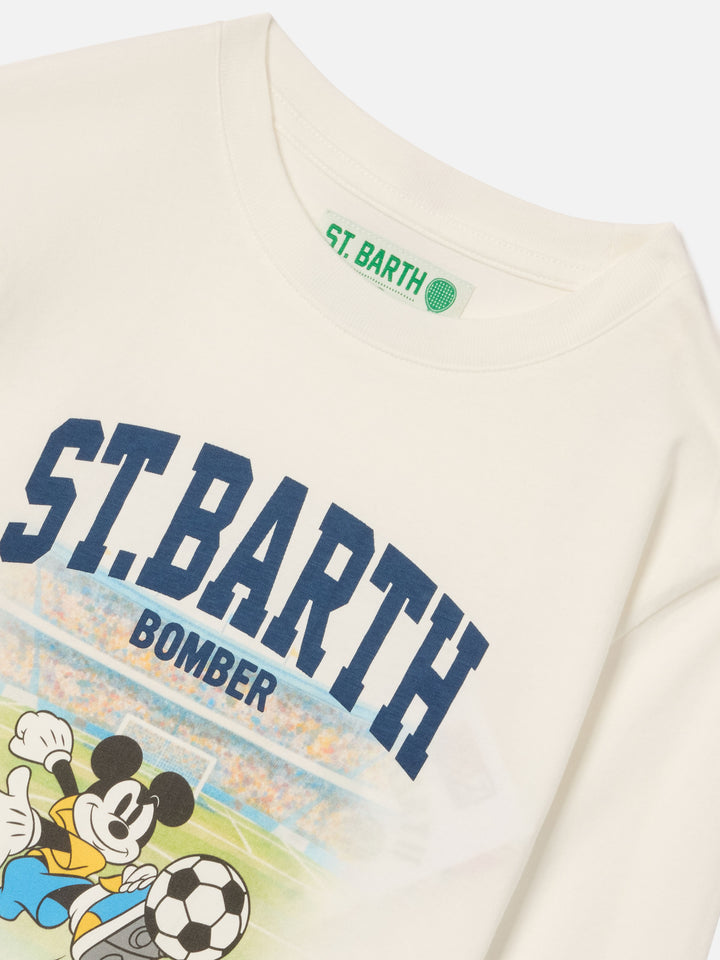 Weißes Luton Langarm-T-Shirt aus Bio-Baumwolle mit Mickey Mouse-Print | Special edition 