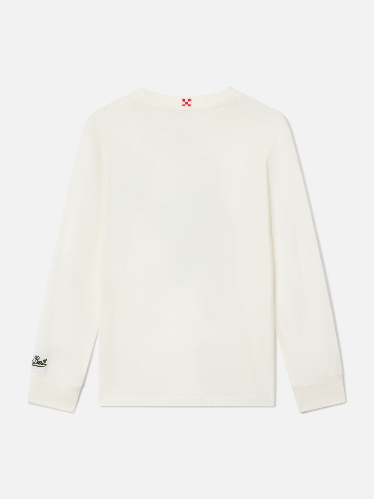 White Luton organic cotton long sleeve t-shirt with St. Moritz print | Special edition