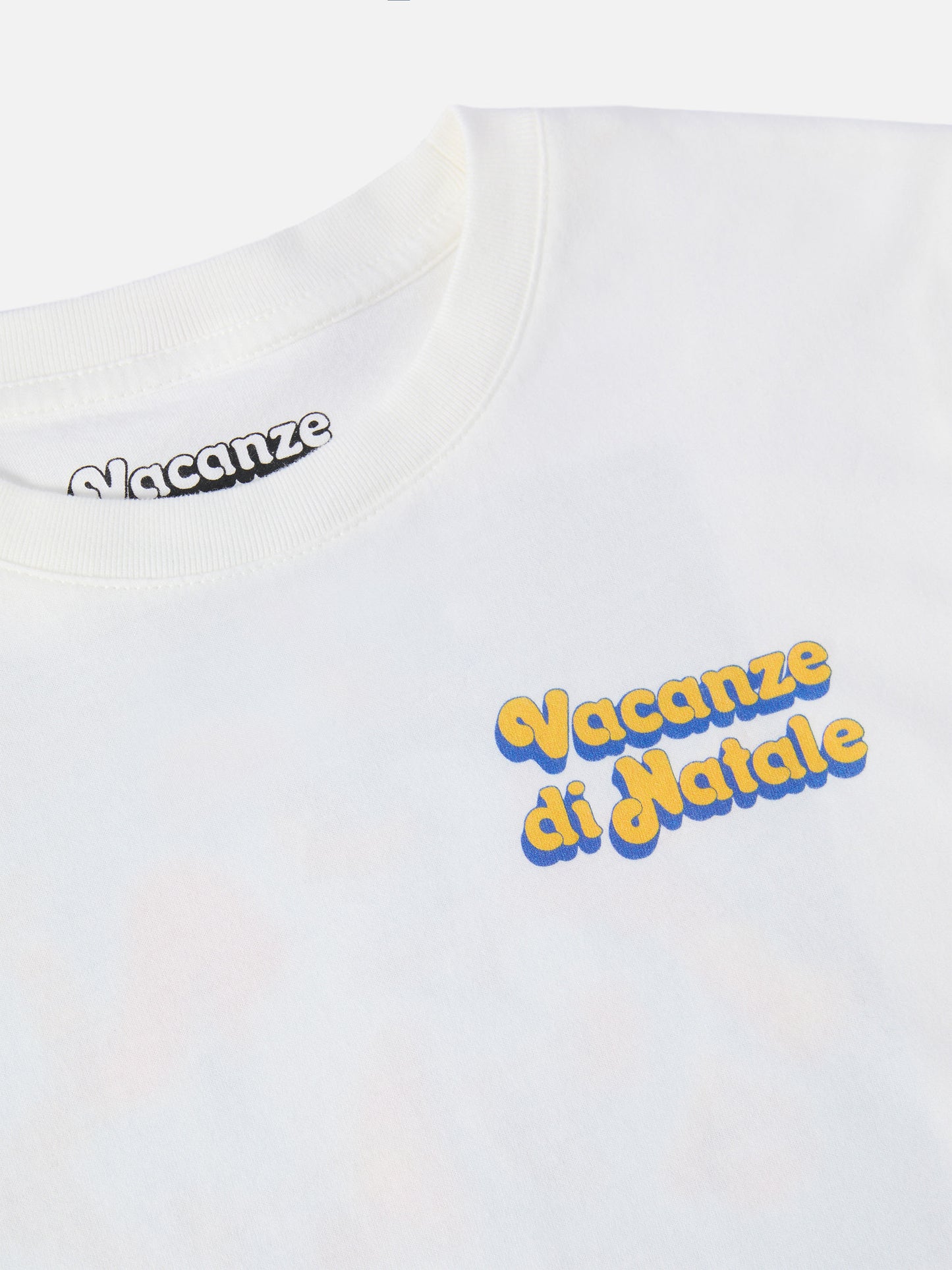 Luton langärmliges Winter-T-Shirt aus Baumwolle in Weiß mit „Vacanze di Natale“-Aufdruck | VACANZE DI NATALE SONDERAUSGABE