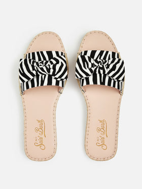 Women’s Luz slip on sandal with zebra print