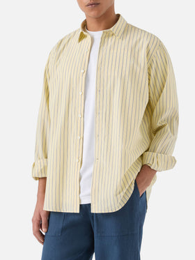 Yellow striped Levanzo shirt in pure cotton