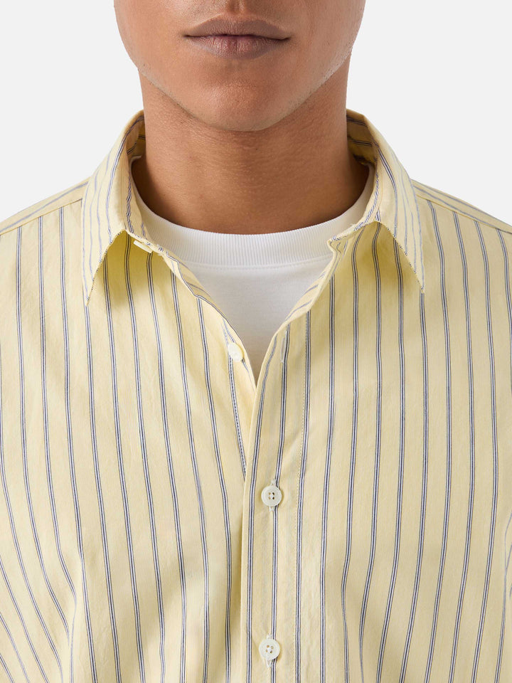 Camicia Levanzo in cotone a righe gialle