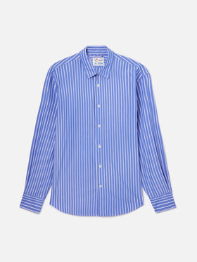 Blue striped Levanzo shirt in pure cotton