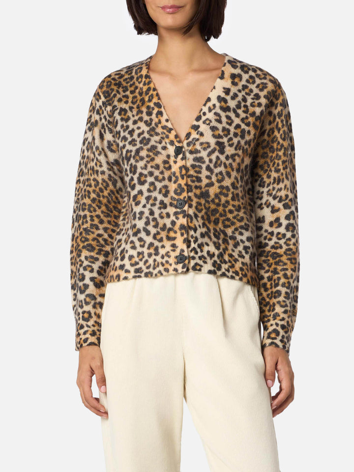 Woman cardigan Lyza with animalier print - MC2 Saint Barth