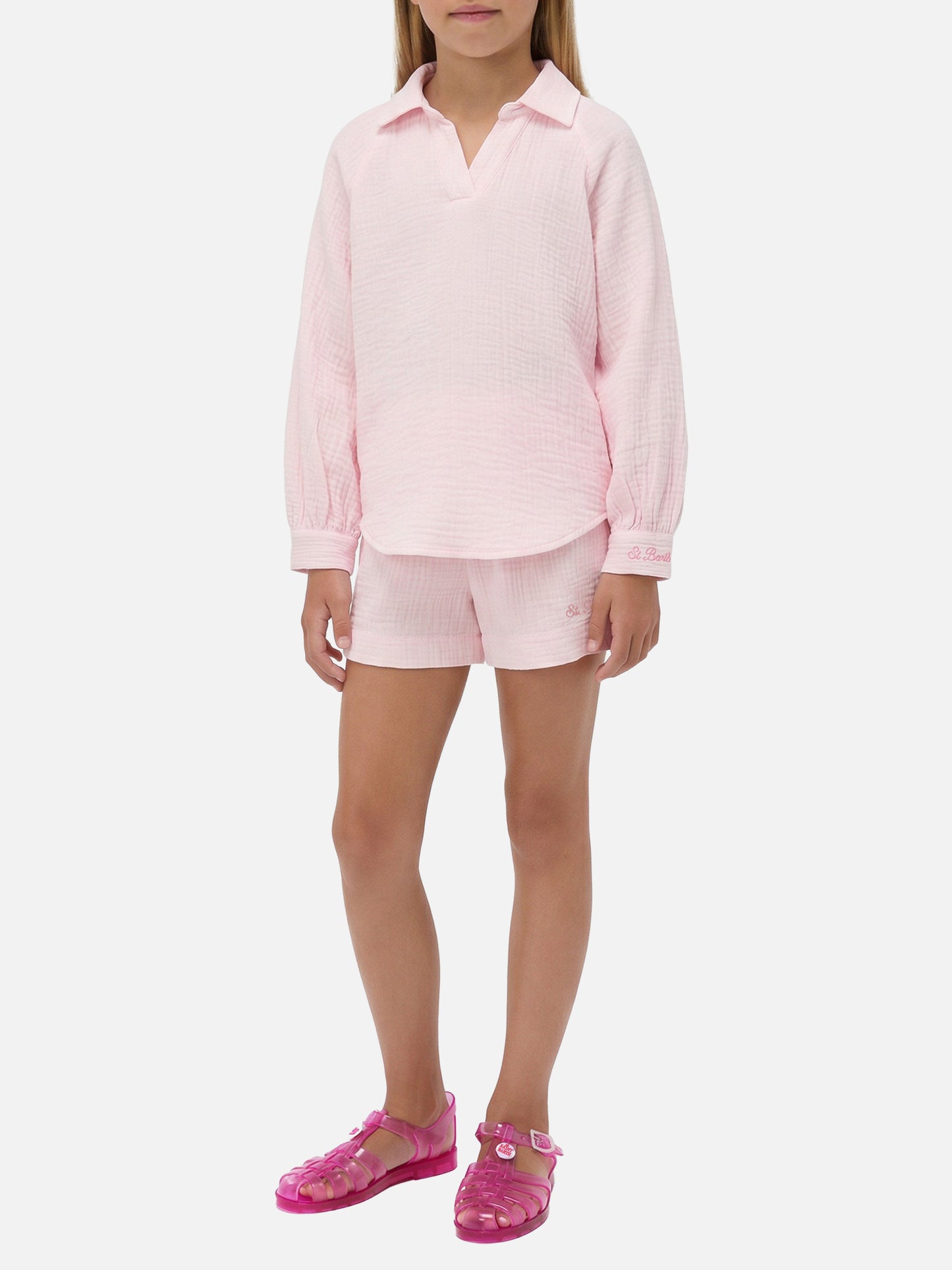 Chemise Maira Jr en mousseline de coton rose 