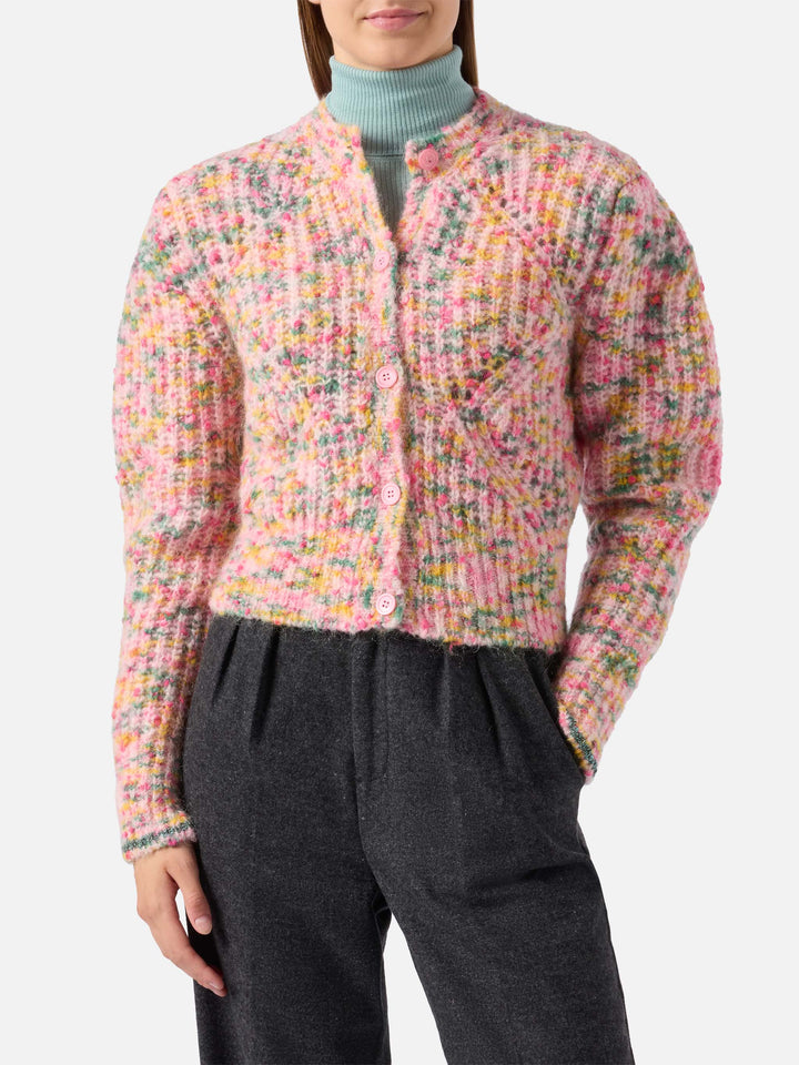 Cardigan Mabelle in filato mouliné multicolore