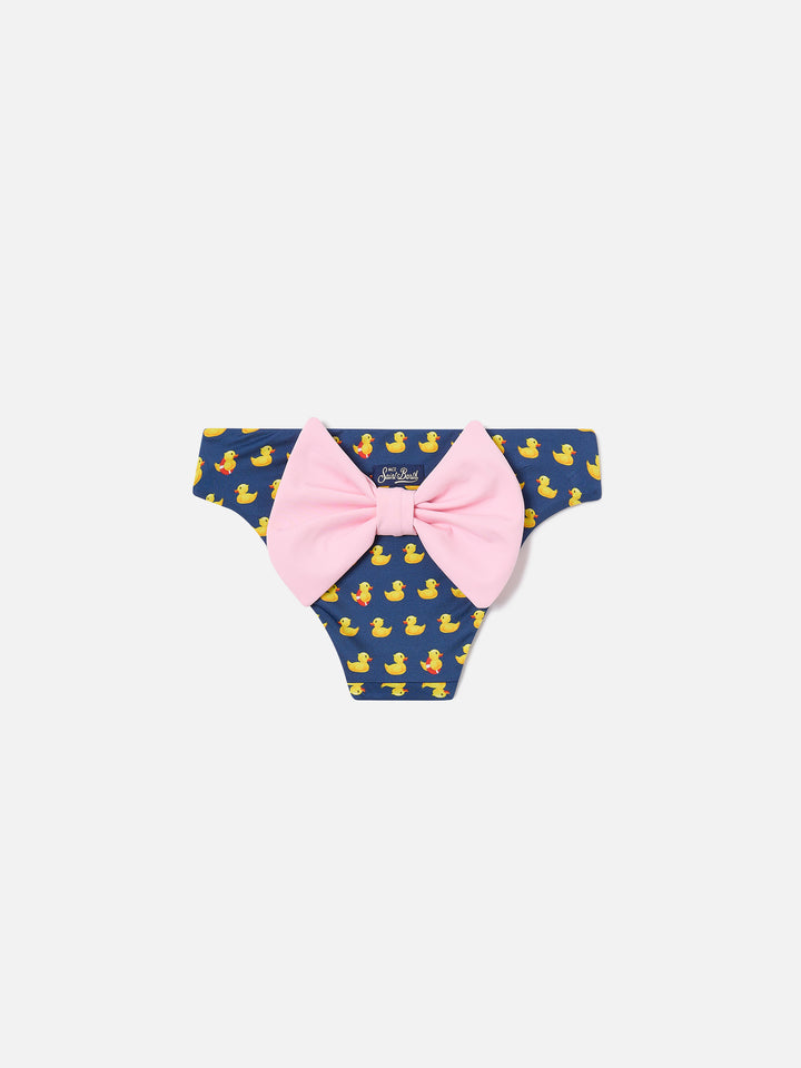 Madame swim briefs with ducky print and pink bow