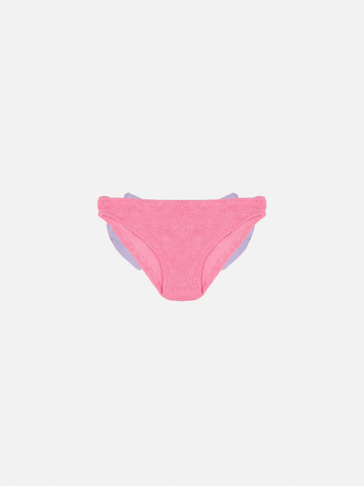 Madame pink crinkle swim briefs with bow - MC2 Saint Barth