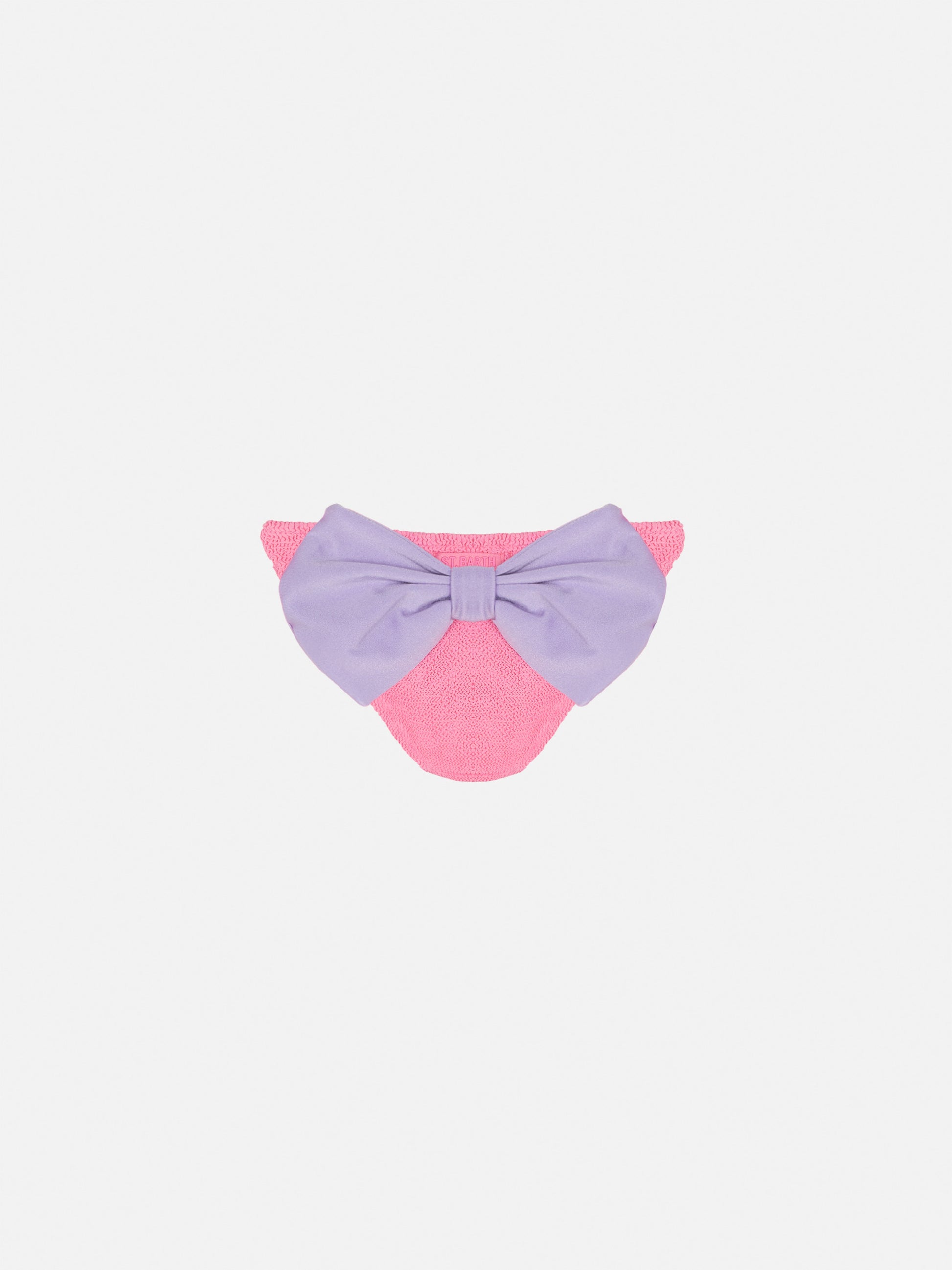 Madame pink crinkle swim briefs with bow - MC2 Saint Barth