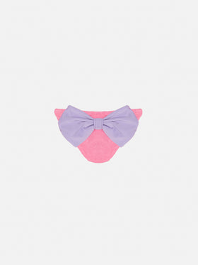 Madame pink crinkle swim briefs with bow - MC2 Saint Barth