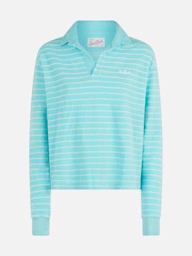 Light blue terry striped sweatshirt Magda - MC2 Saint Barth