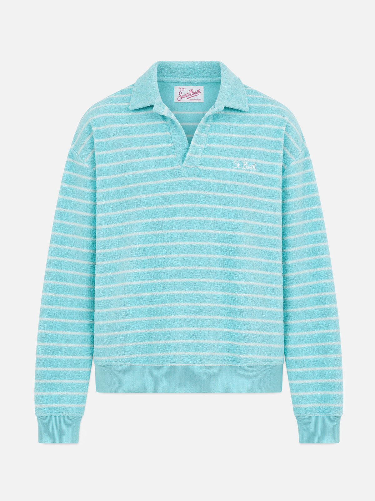 Sudadera a rayas de rizo azul claro Magda 