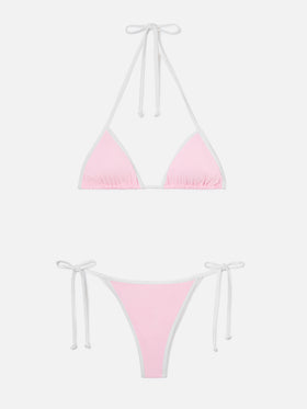 Leah Marielle light pink and white bikini with contrast trims