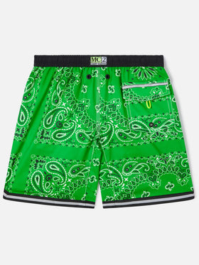 Lange Badeshorts für Jungen mit Bandana-Print 