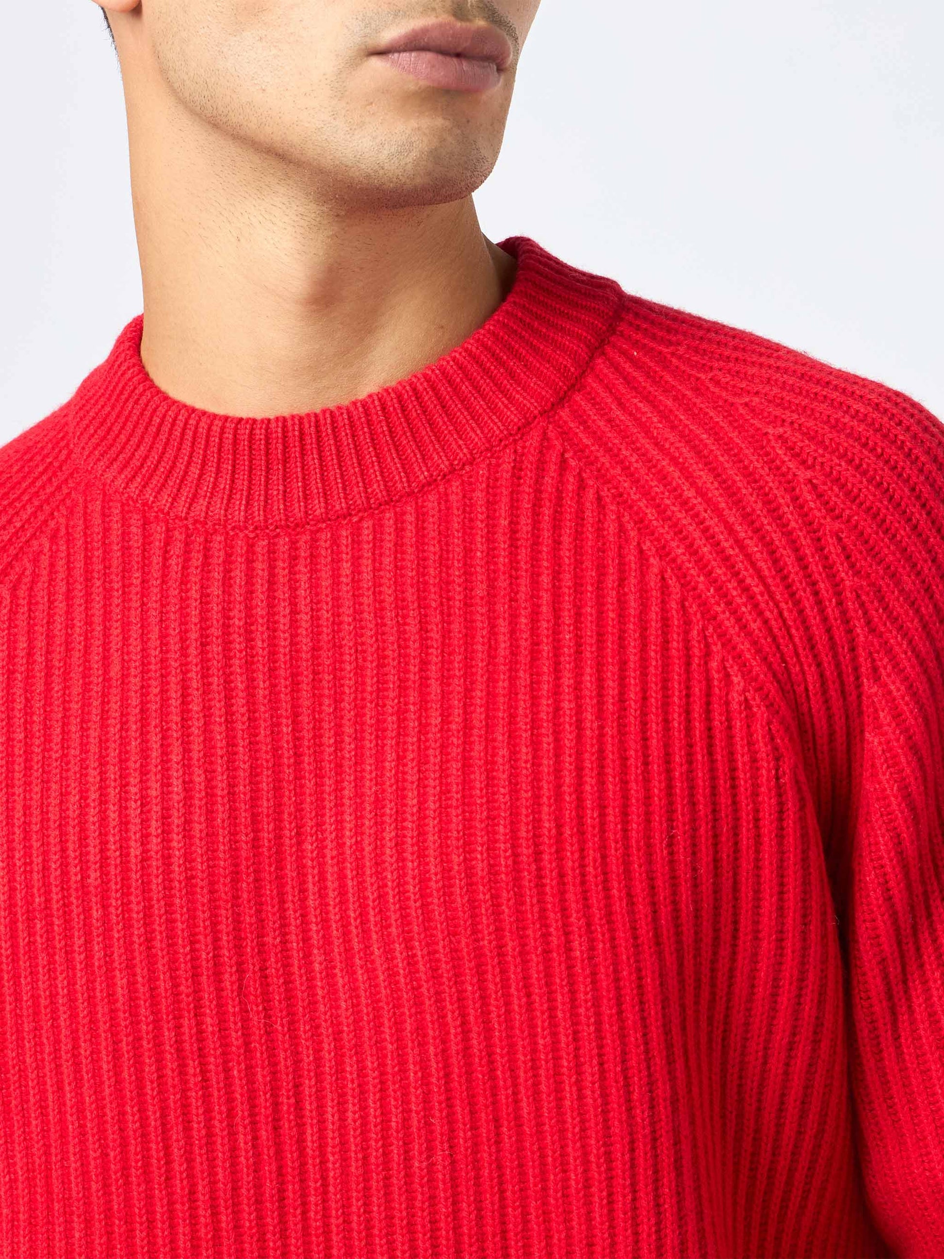 Man red ribbed sweater Marine - MC2 Saint Barth