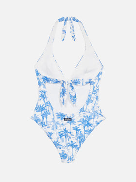 Marylin one-piece swimsuit with toile de jouy print