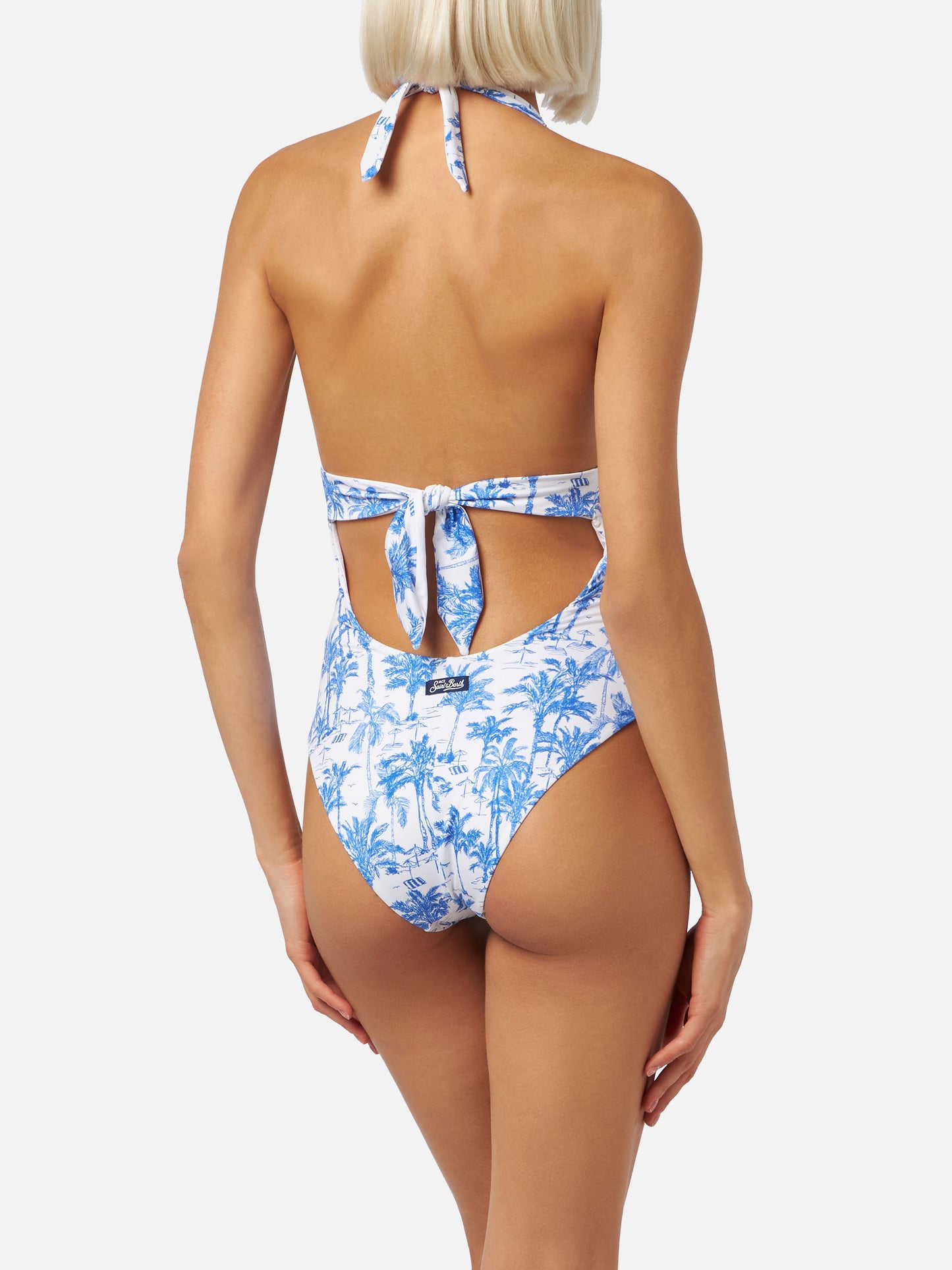 Marylin one-piece swimsuit with toile de jouy print