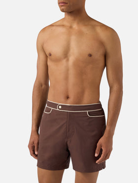 Master Piping swim shorts in brown