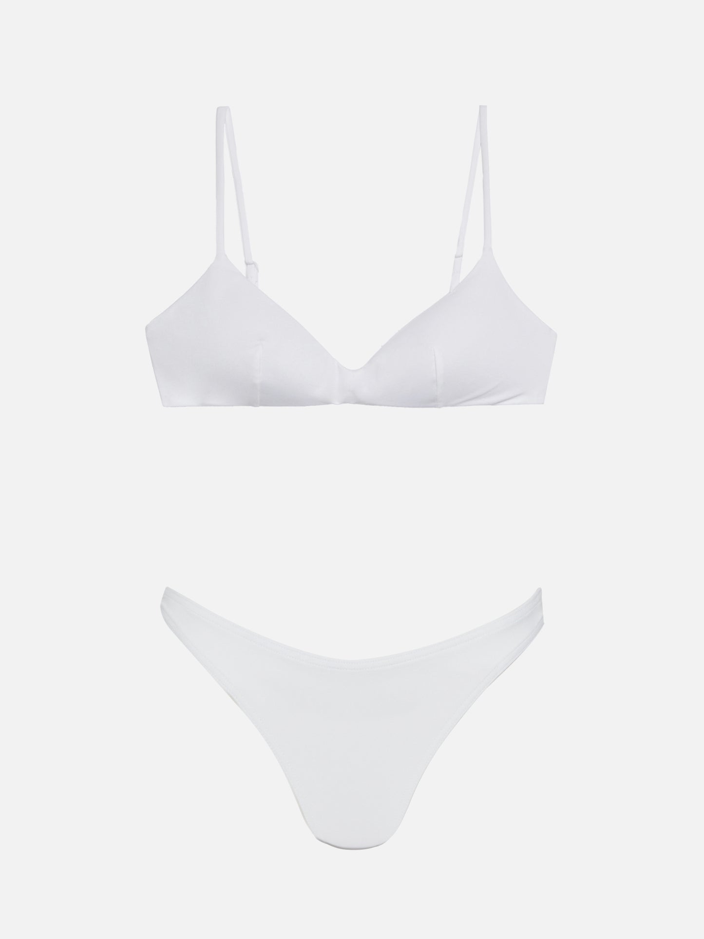 May Lido plunging bralette bikini in white