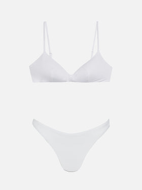 May Lido plunging bralette bikini in white