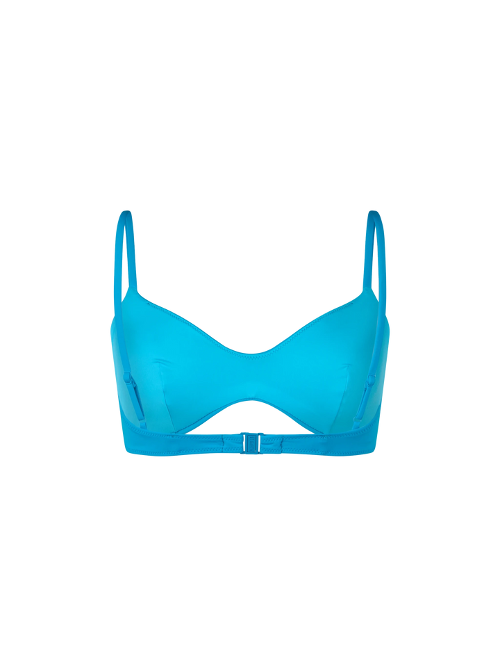 Woman turquoise scoop bralette beach top May - MC2 Saint Barth