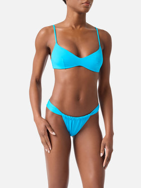 Bikini brassière à encolure arrondie May Noelle turquoise 
