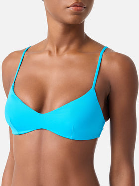 Bikini brassière à encolure arrondie May Noelle turquoise 