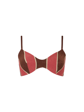 Woman striped lurex scoop bralette beach top May - MC2 Saint Barth
