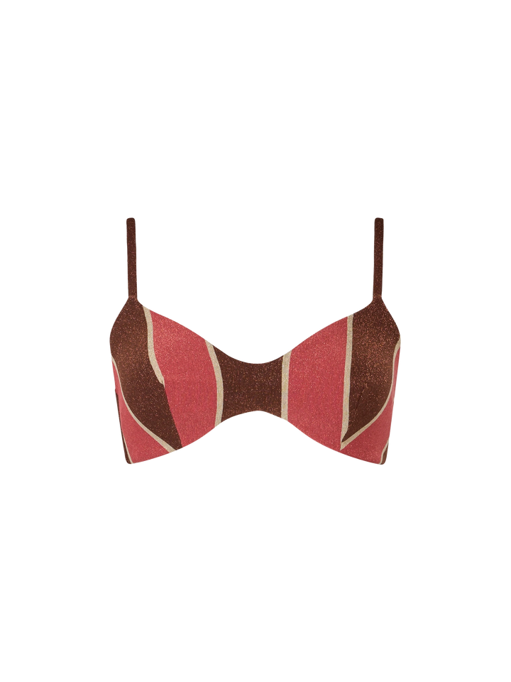 Woman striped lurex scoop bralette beach top May - MC2 Saint Barth