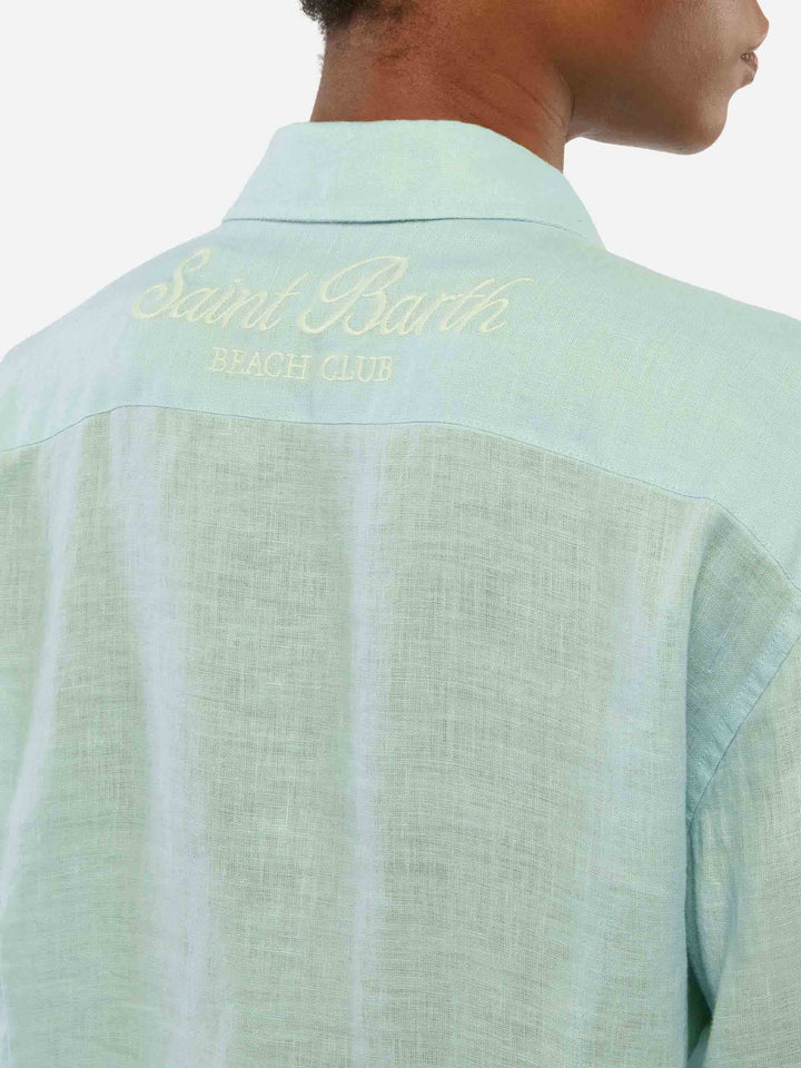 Meredith linen classic shirt with Saint Barth embroidery
