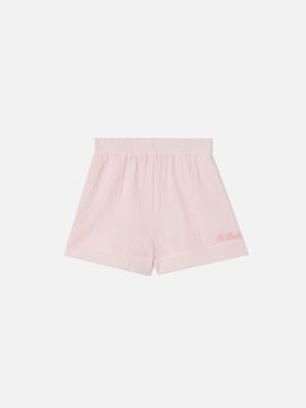 Meave Jr cotton muslin shorts in pink