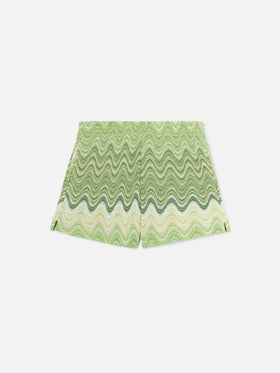 Shorts Meave de raschel degradé verde 