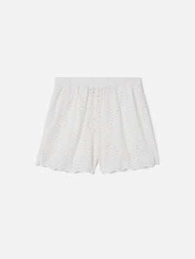 Shorts blancos Meave de broderie anglaise 