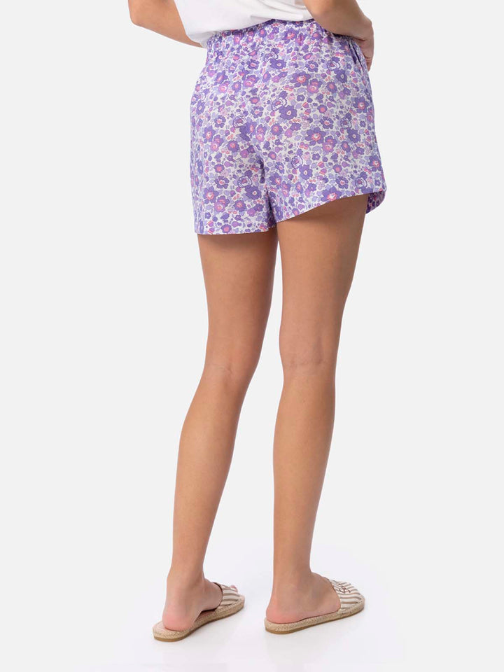 Woman cotton Betsy pull up shorts Meave | MADE WITH LIBERTY FABRIC - MC2 Saint Barth