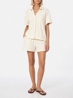 Meave zebra terry cotton shorts