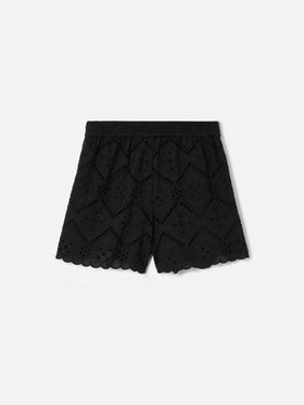 Shorts negros Meave en broderie anglaise 