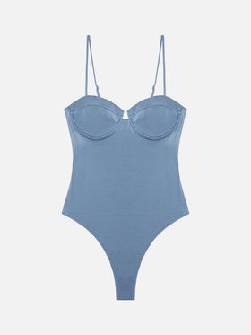 Medea shimmer avio blue underwired one-piece swimsuit