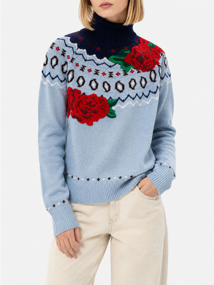 Meghan cashmere blend sweater with jacquard