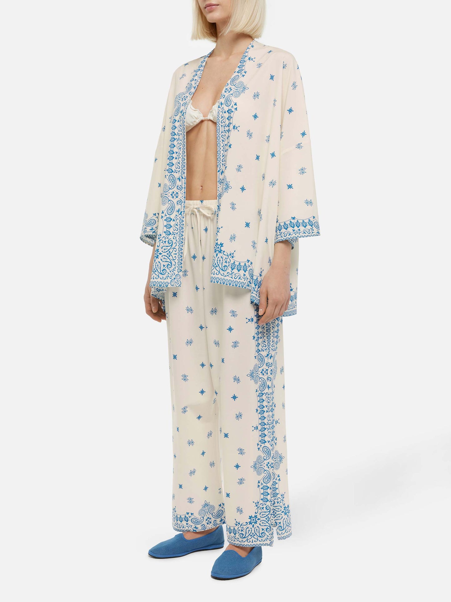 Milos kimono jacket with bandanna placed print - MC2 Saint Barth