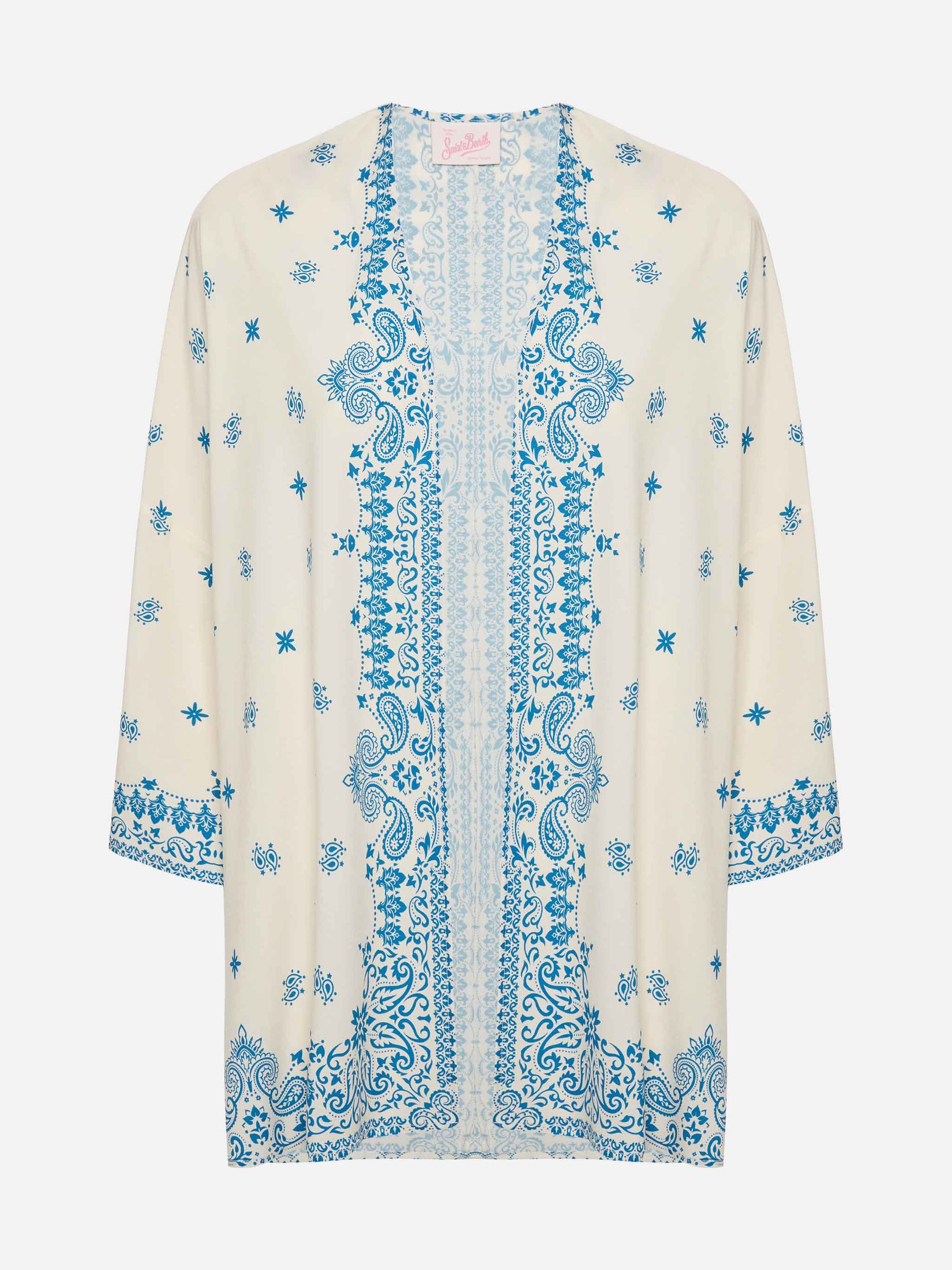 Milos kimono jacket with bandanna placed print - MC2 Saint Barth