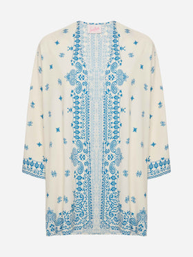 Milos kimono jacket with bandanna placed print - MC2 Saint Barth