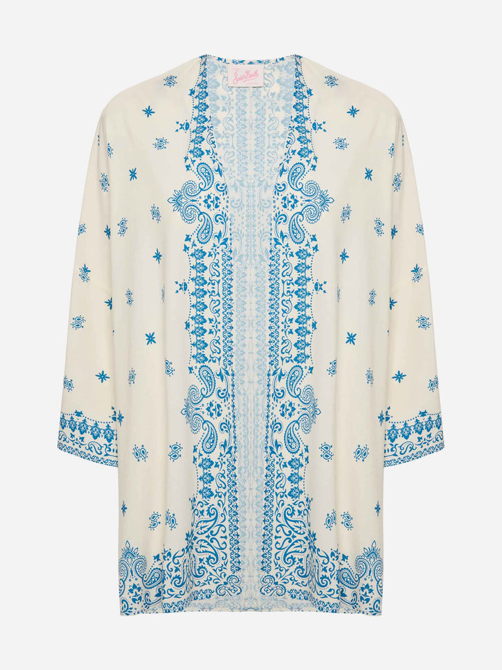 Giacca kimono con stampa bandana piazzata Milos