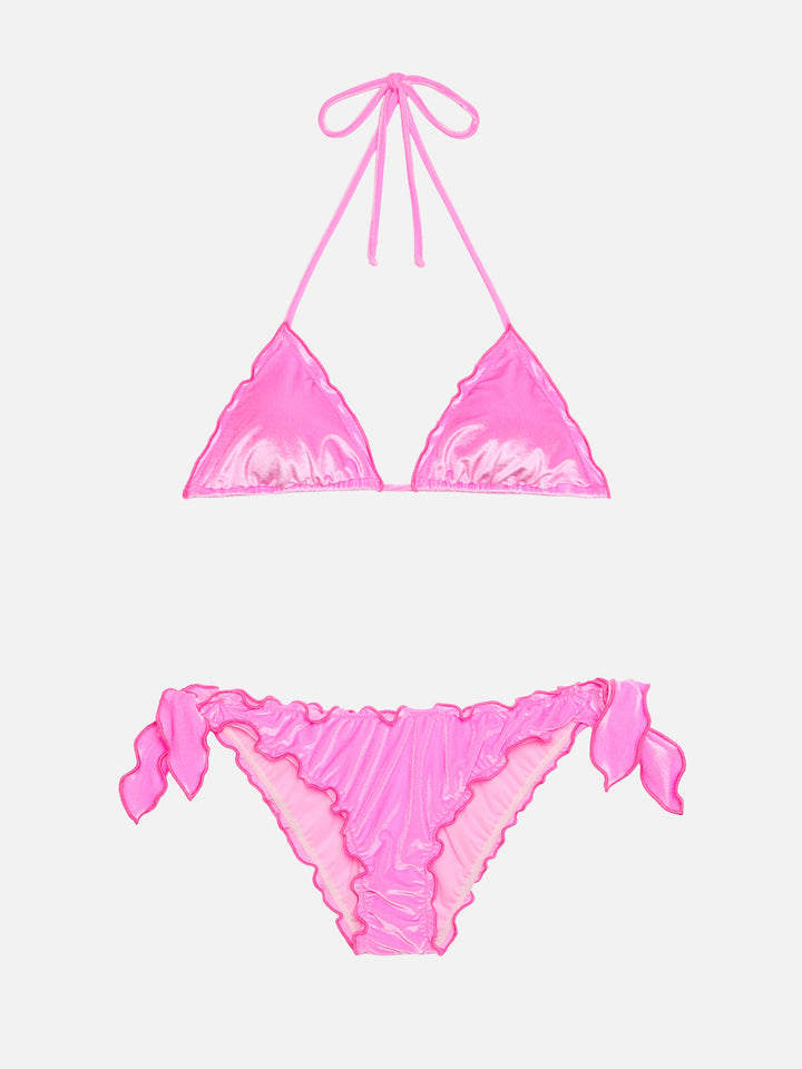 Moon pink velvet classic swim briefs - Sagittarius pink velvet classic triangle top